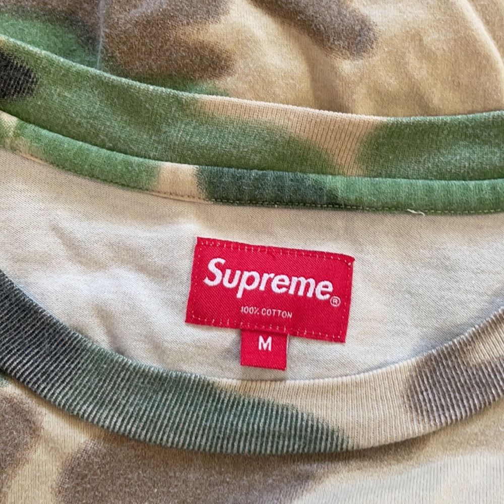 SUPREME NY RARE Overdyed Painted Camo print Tshirt Size M tee